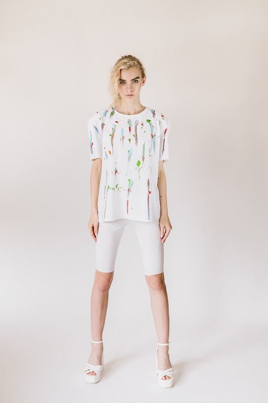 t-shirt damskie T-shirt Painting White