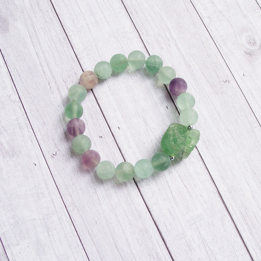 bransoletki z kamieni naturalnych UNIKAT - oczyszczający fluoryt - bransoletka