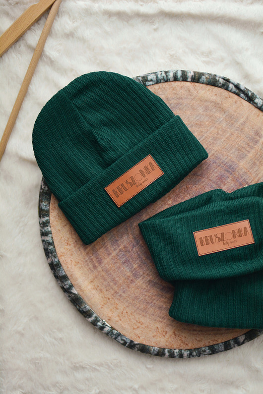 Czapka WINTER BUTELKOWA ZIELEŃ Kruszonka baby wear