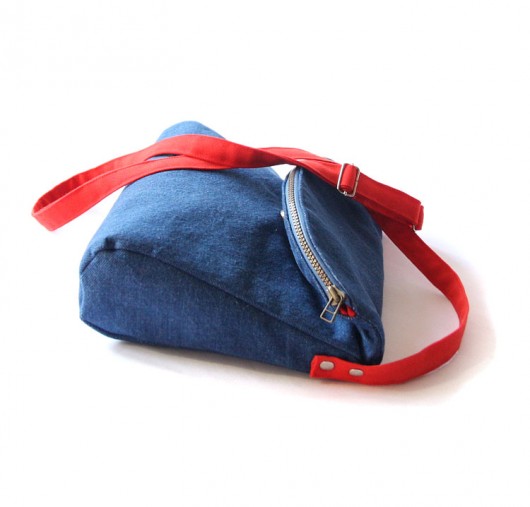 torebka midi - denim & red -  elfagado