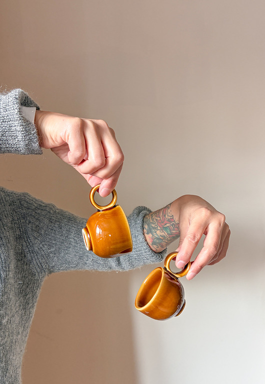 kubki i filiżanki Filiżanka espresso 60ml [miód jasny] retro vintage