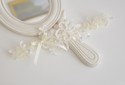 dodatki ślubne Podwiązka ślubna ecru