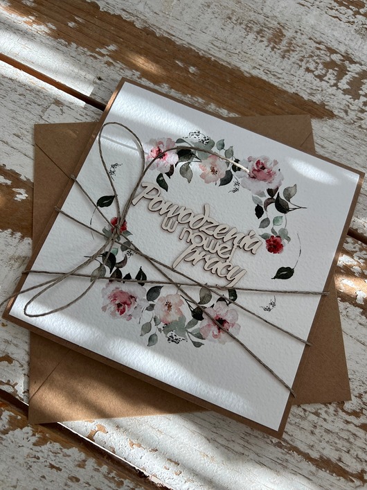 kartki scrapbooking Kartka dla pracownika - powodzenia w nowej pracy