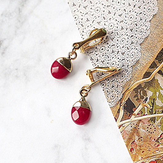 klipsy ZŁOTE KLIPSY z chalcedonem