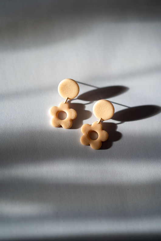 kolczyki z masy plastycznej Kolczyki MINI kwiatki