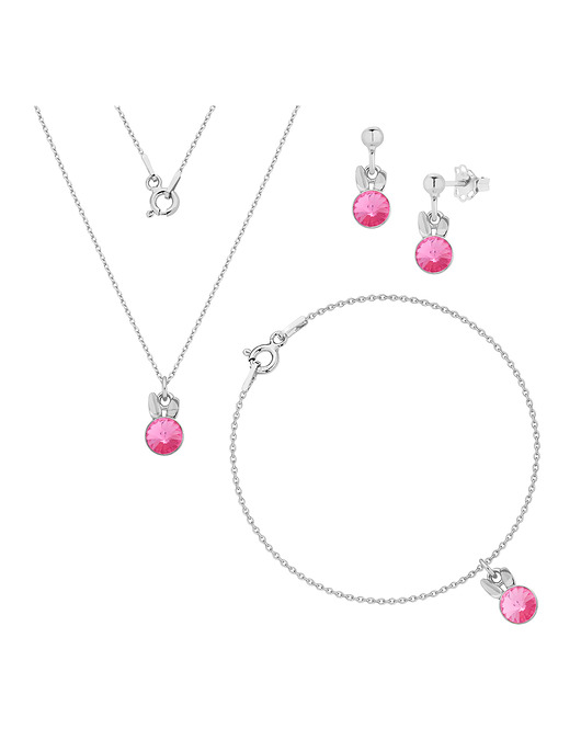 Komplet z króliczkiem; kryształ Swarovski /376/ MYNESS