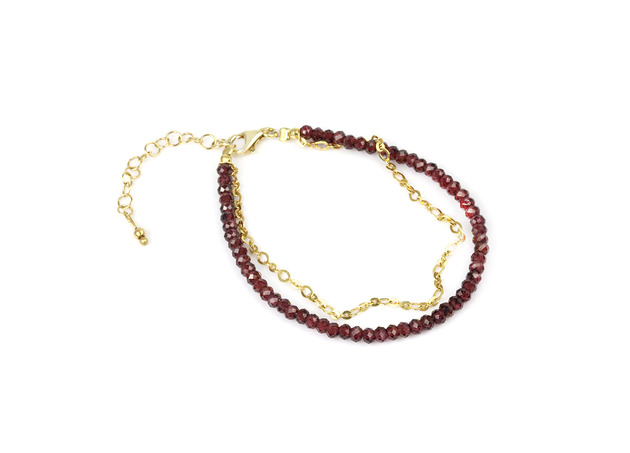 Bransoletka Granat Łańcuszek złoto  Brazi Druse Jewelry