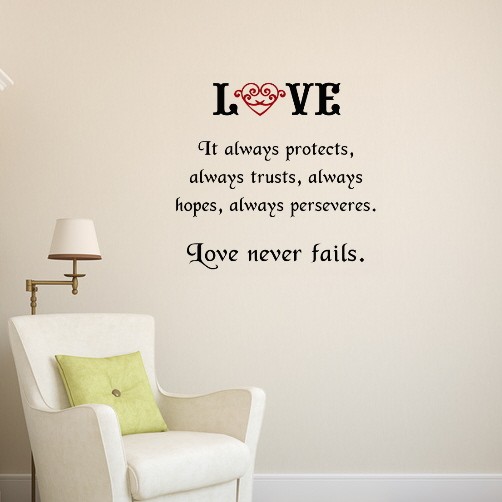 LOVE naklejka na ścianę Tulis