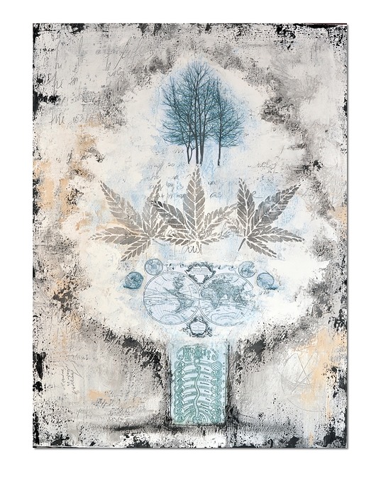 obrazy Fairy tree 6, nowoczesny obraz ręcznie malowany, drzewo collage