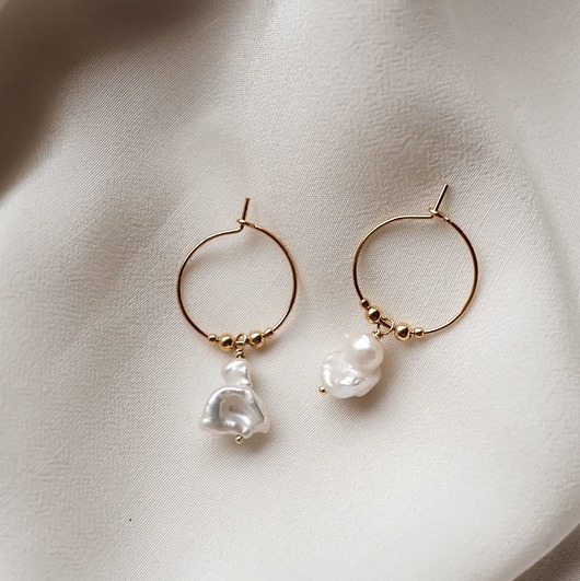Kolczyki pozłacane Bella MEIKA PEARLS