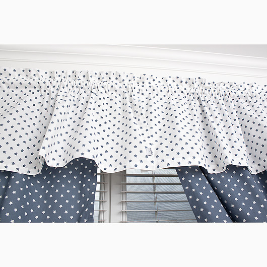 Falbana na okno biało-szara w gwiazdki Roomee Decor