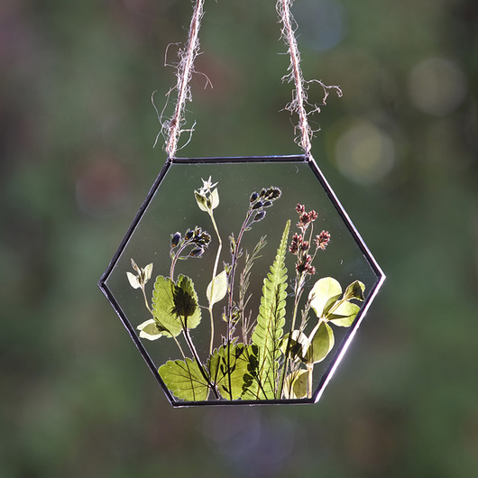 Witraż z suszonymi roślinami BeArt Handmade