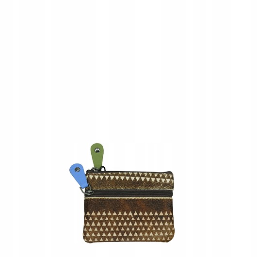 portfele damskie Saszetka skórzana bilonówka skóra naturalna na klucze bilon poręczna OLIVKA