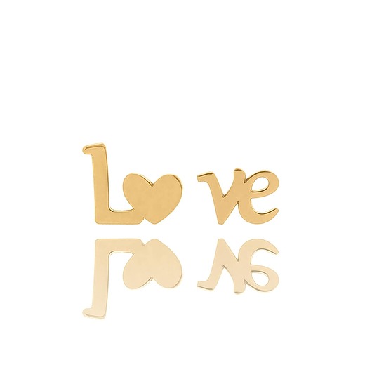 kolczyki pozłacane Kolczyki srebrne pozłacane love