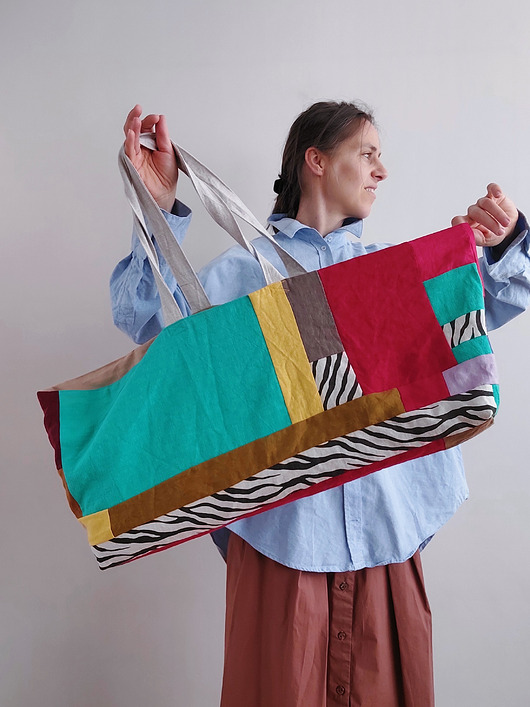 akcesoria do jogi Torba na joge /miasto ZERO WASTE patchwork len
