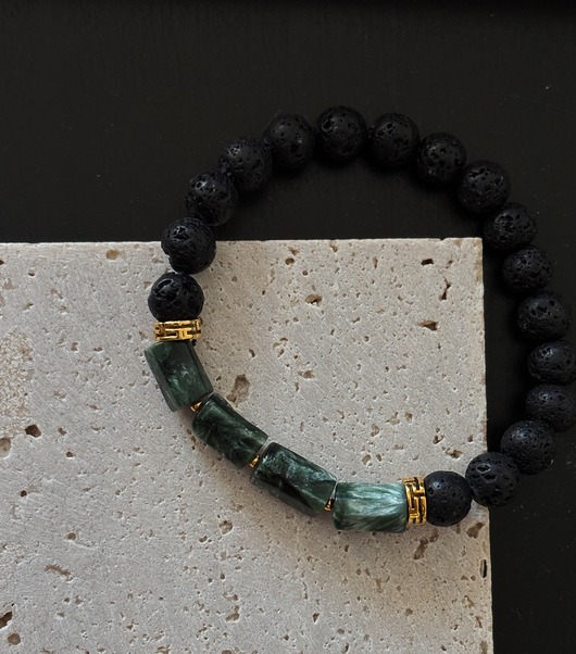 biżuteria męska Bransoletka Męska Serafnit i Turmalin