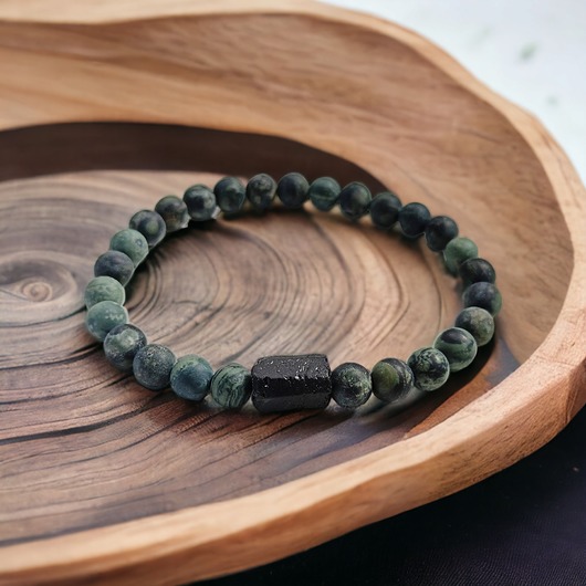 biżuteria męska Męska : jaspis & turmalin : ochronna bransoletka