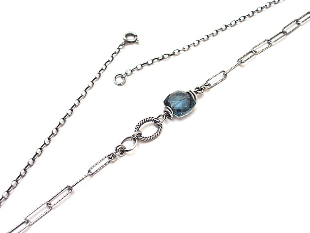 chokery Choker denim jeans- naszyjnik