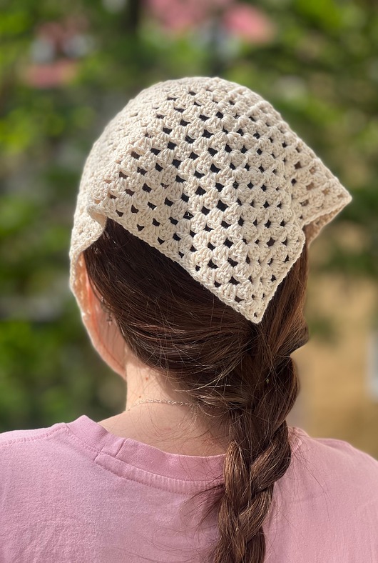 czapki damskie Letnia chusta na głowę bandana kremowa