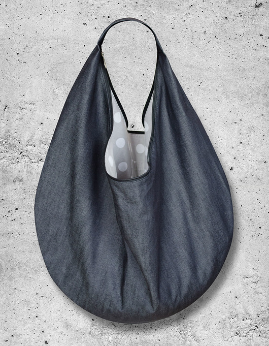 Torba HOBO - grafitowy jeans hanushka