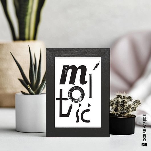 grafiki i ilustracje Miłość grafika typograficzna w drewnianej ramce A5