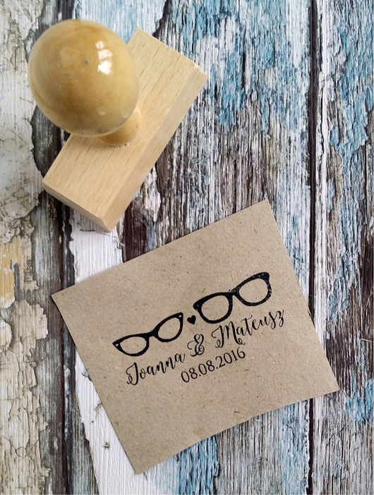 Stempel ślubny OKULARY 60x25mm DrukLove