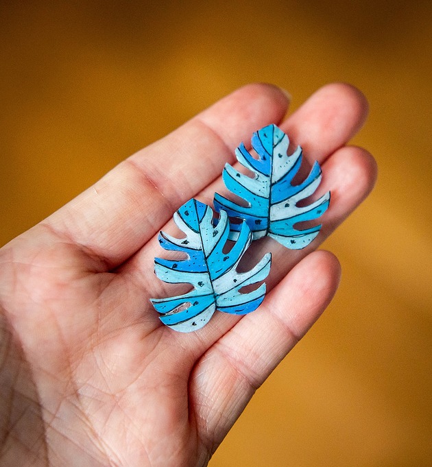 klipsy Klipsy monstery niebieskie