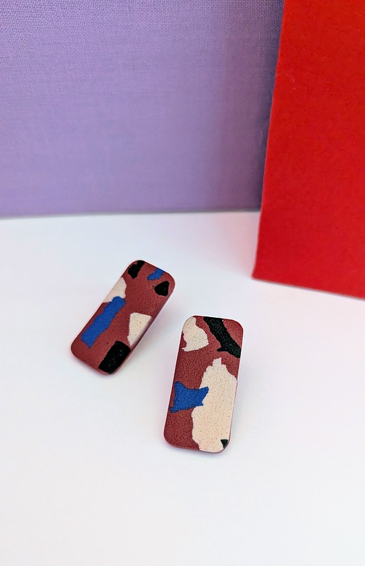 kolczyki z masy plastycznej Kolczyki lastryko