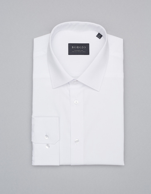 koszule męskie Koszula męska 00309 dł. rękaw biały classic fit 164/170 40
