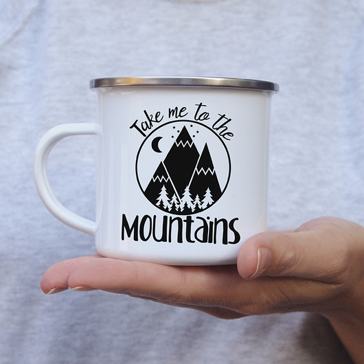 Take me to the mountains kubek emaliowany ONE MUG A DAY