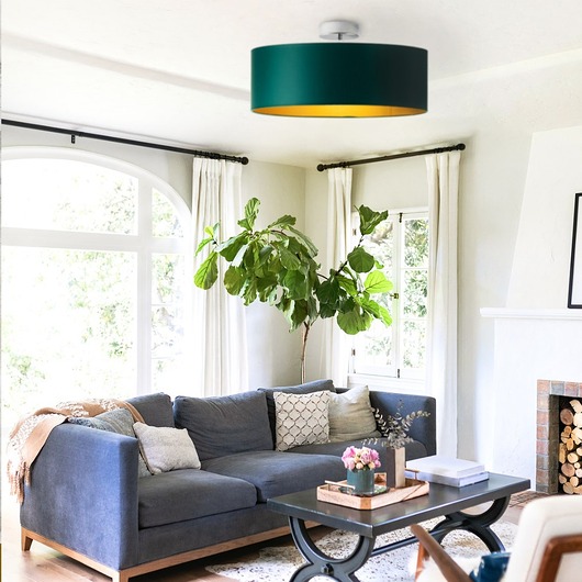 plafony Lampa sufitowa z abażurem w stylu urban jungle WENECJA GOLD fi - 40cm