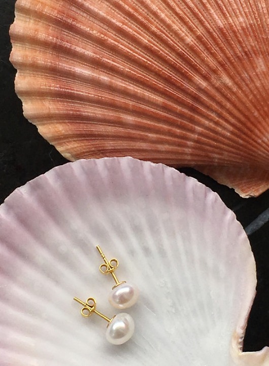 kolczyki z kamieniami Kolczyki Minimal Pearl Earrings / Stud