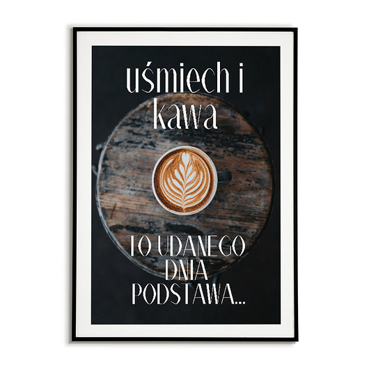 Plakat Kawa-Plakat czarno-biały-motywacyjny Bajkowe Obrazki