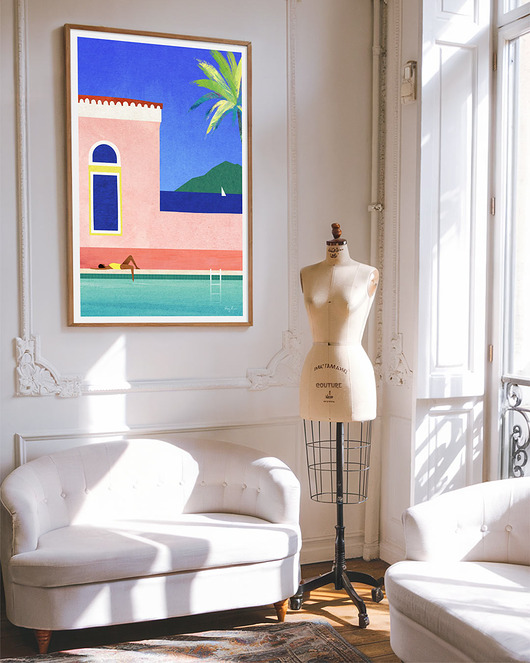 plakaty Plakat Letnie wakacje nad basenem