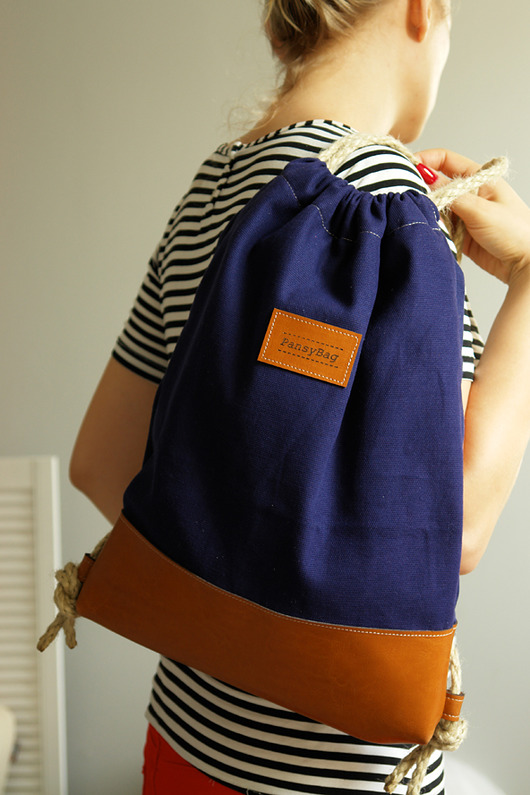 Plecak Navy Canvas Pansy