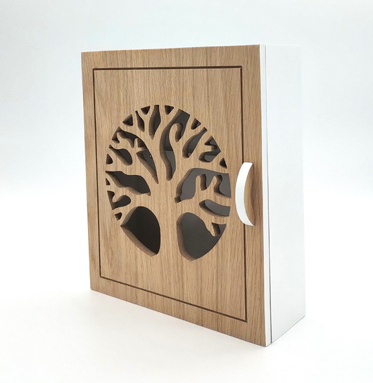 skrzynki, kufry i pudła Szafka na klucze NATURAL TREE - skrzynka biała