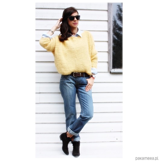 swetry damskie  Sweter handmade z wełną  moher