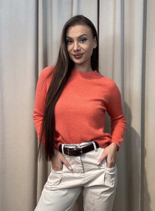 swetry damskie Sweter Alpaka Salmone