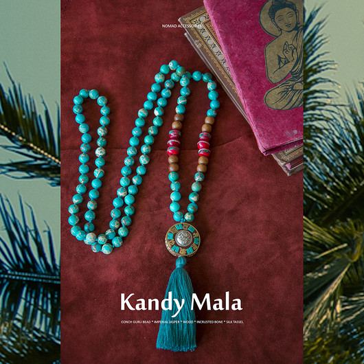 KANDY MALA naszyjnik / jaspis cesarski z jedwabi NOMAD ACCESSORIES