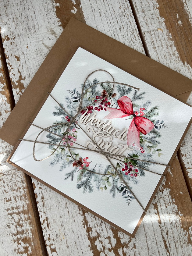 kartki świąteczne Wyjątkowa ręcznie robiona kartka świąteczna na Boże Narodzenie