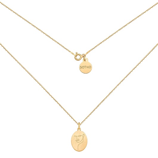 złote naszyjniki Złoty medalion Face N1