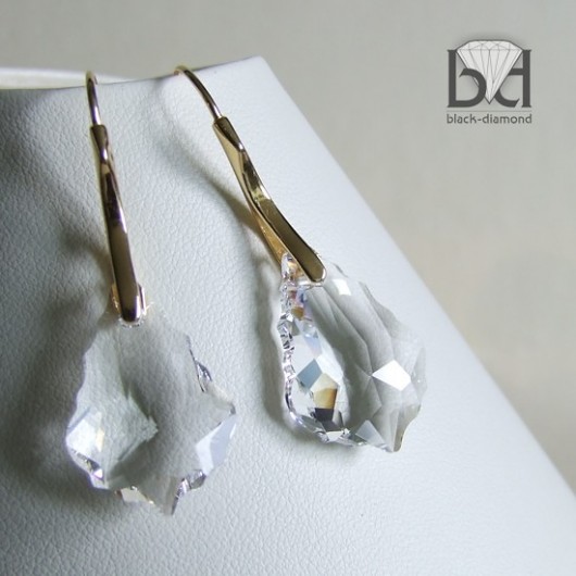 Złocone kryształ Swarovski Black Diamond