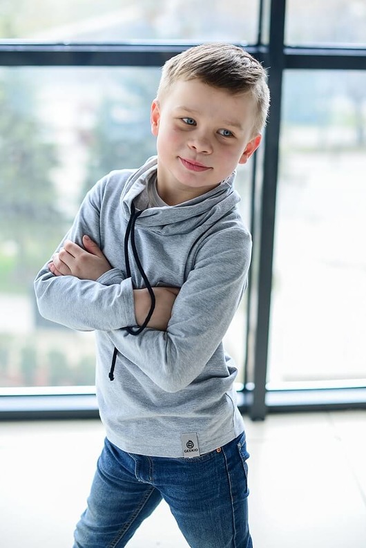 Bluza Chłopięca Z Kominem szara GEEKID