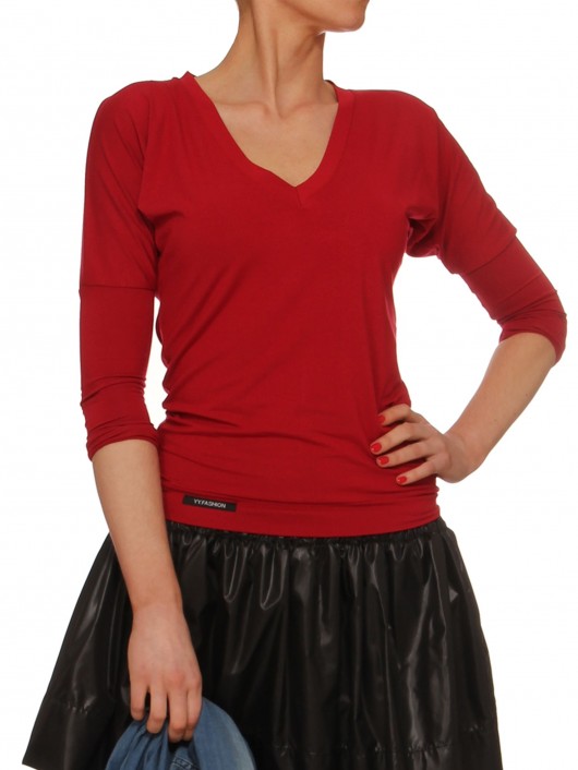 Bluzka czerwona YY500024 RAL3020 YULIYA BABICH