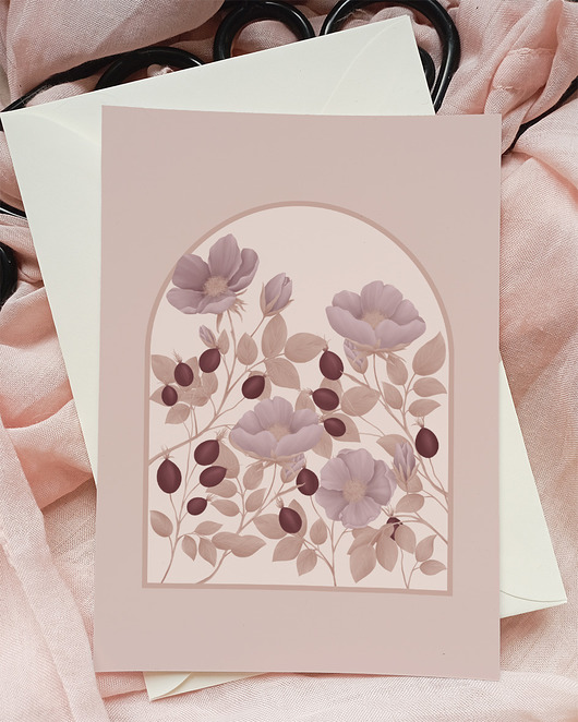 kartki okolicznościowe - wydruki Kartka dzikie róże