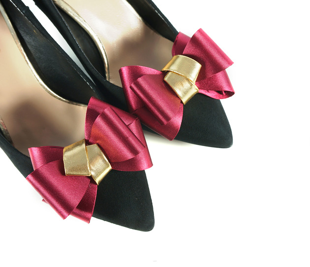 Klipsy do butów Coquet Kokardki 3D - Wine Twirl Coquet