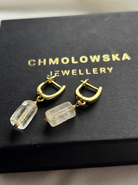 kolczyki z mosiądzu Kolczyki  z cytrynem