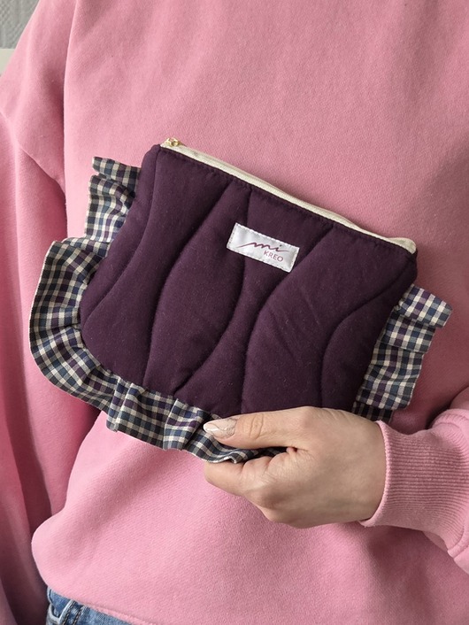 kosmetyczki Kosmetyczka falbanka w kratkę