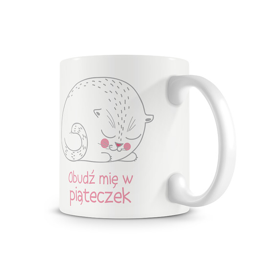 kubek z kotem. obudź mię w piąteczek Love Life and Forest