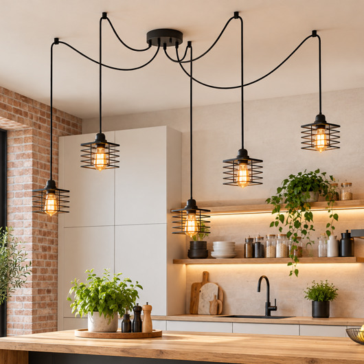 lampy wiszące Kaskadowa lampa wisząca w stylu pająka z 5 ramionami GALO LOFT L5